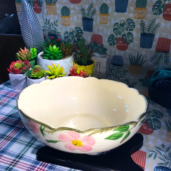 Vintage 1950 Franciscan Desert Rose Large Salad/Serving Bowl Scalloped Rim. - Picture 8 of 12